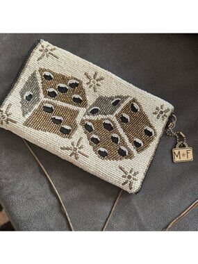 Mary Frances Beaded Dice Pattern Pouch